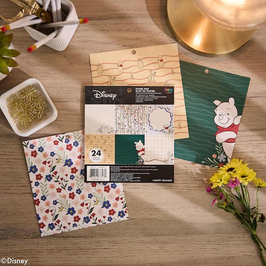 The Happy Planner® Disney© Hunny Fields 6" x 6" Scrapbooking Paper Pad, 24 Sheets